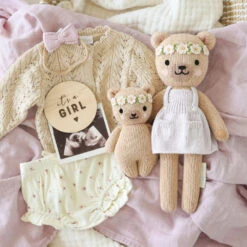 Baby Honey Bear (ivory Floral) - Cuddleandkind -Cuddle Kind 06 Baby honey bear ivory floral