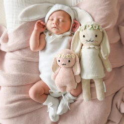 Baby Bunny (rose With Ivory Floral) - Cuddleandkind -Cuddle Kind 07 Baby bunny rose with blush floral