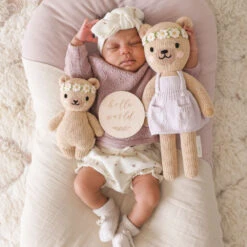Baby Honey Bear (ivory Floral) - Cuddleandkind -Cuddle Kind 07 Baby honey bear ivory floral